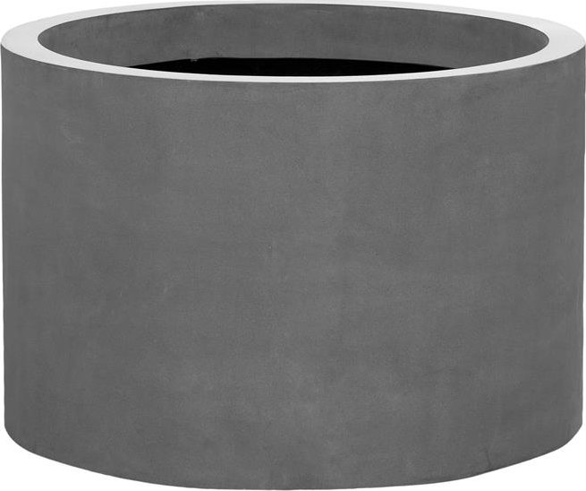 Pottery Pots Venkovní květináč kulatý Jumbo Max Mid. High XL, Grey (barva šedá), kolekce Natural, kompozit Fiberstone, průměr 110 cm x v 70 cm, objem cca 665 l