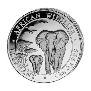 1 kilogram stříbrná mince Somálsko slon 2015