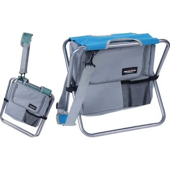 PROGARDEN Kempingová skládací stolička s chladící taškou modrošedá KO-FD8300430modr
