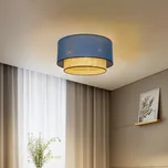 Duolla Stropní svítidlo Big Boho, ratan, béžová/džíny - Stříška - Ø 10 cm, výška 3 cm béžová, džínová modrá, černá 3 x 15 W LED - Doprava zdarma