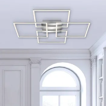 Briloner LED stropní světlo Frames, 4 čtverce, otočné - čtverce - délka 32 cm, šířka 32 cm chrom, bílý LED celkem 57 W - Doprava zdarma