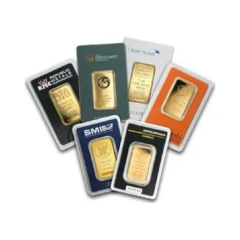 1 gramů zlatý slitek in Blisterkarte
