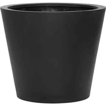 Květináč Pottery Pots Venkovní květináč kulatý Bucket M, Black (barva černá), kolekce Natural, kompozit Fiberstone, průměr 58 cm x v 50 cm, objem cca 95 l