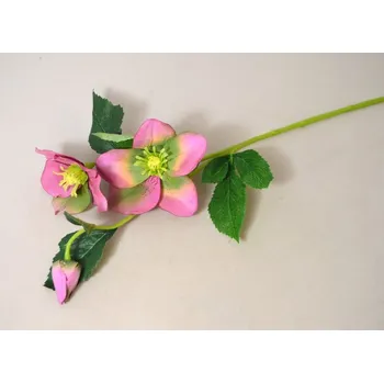 umělá květina Čemeřice 3 květy 53 cm fialová