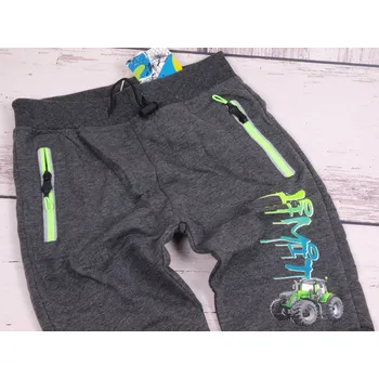 Tepláky Kugo ST8806 šedé s traktorem a nápisem velikost oblečení - děti: 110