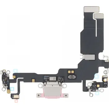 Nabíjecí konektor + Flex kabel pro iPhone 15 OEM - Růžový