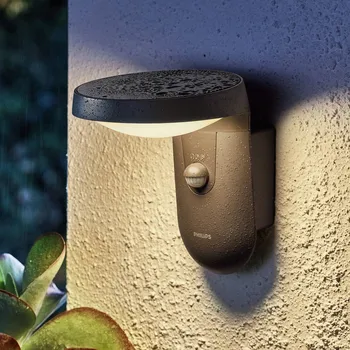 Lampička Philips Tyla LED venkovní nástěnné, senzor pohybu antracit LED celkem 9 W - Doprava zdarma
