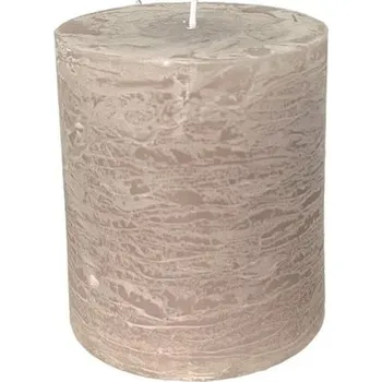 Svíčka Svíčka válec 9x10 šedo béžová