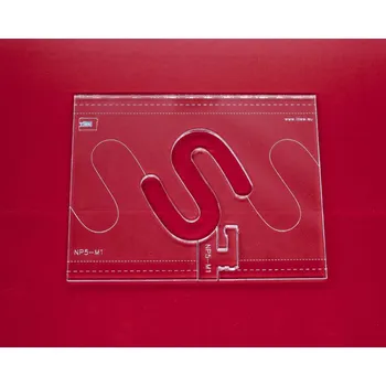 Příslušenství k šicímu stroji Quiltovací pravítko tvar bordura vlnovky 3 inch NP5-M1