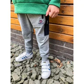 Dívčí oblečení Světle šedé chlapecké tepláky, Velikost 11-12 roků