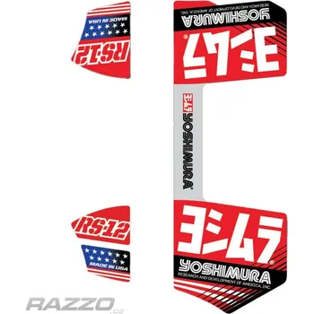 Výfuk pro motocykl Nálepka na výfuk Yoshimura RS-12 Sticker Kit Red