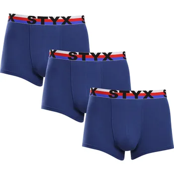 Boxerky 3PACK pánské boxerky Styx sportovní guma tmavě modré trikolóra (3G1968) L Možnost vrácení zboží ZDARMA do 120 dnů!