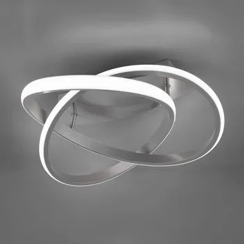 Reality Leuchten Stropní svítidlo LED Kurz, matný nikl, 4 000K, Ø 45 cm nikl, opál LED celkem 18 W - Doprava zdarma