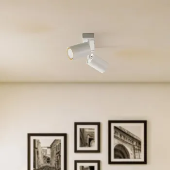 Lampička SIGMA Stropní bodové světlo Zoom, 2 žárovky, bílé - Stínidlo na lampu – Ø 6 cm; baldachýn – šířka 5 cm, výška 2,5 cm bílá 1 x 10 W LED - Doprava zdarma