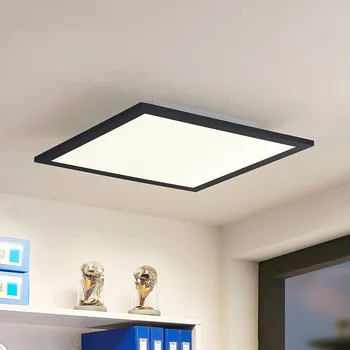 Lampička Lindby LED panel Nelios, 40 x 40 cm, 4 000K, černý, kovový černá, bílá LED 25 W celkem - Doprava zdarma