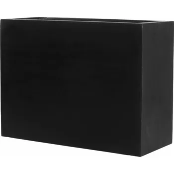Květináč Pottery Pots Venkovní květináč obdélníkový Jort L, Black (barva černá), kolekce Natural, kompozit Fiberstone, d 95 cm x š 38 cm x v 72 cm, objem cca 252 l