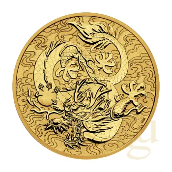 1 unce zlatá mince Austrálie drak 2022