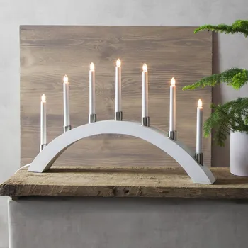 Lampička STAR TRADING Vysoký světelný oblouk LED, 7 světel - Délka kabelu 180 cm bílá, stříbrná LED 3 W celkem - Doprava zdarma