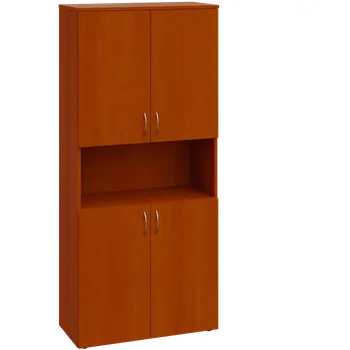 Policová skříň EN 5 - 84DN kancelářská skříň, 4-dvéřová/nika, 1800x800x400, třešeň šumavská