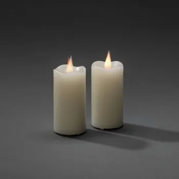 Lampička Konstsmide Christmas LED svíčka krémová barva světla jantar Ø5cm 2ks krémově bílá 2 x 0,06 W LED - Doprava zdarma