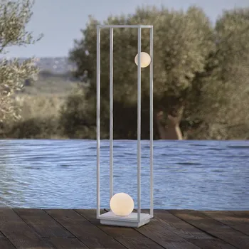 Venkovní osvětlení Karman Abachina LED stojací lampa IP65 103cm bílá - délka přívodního kabelu 500 cm 1 x 3,2 W LED + 1 x 7,4 W LED - Doprava zdarma