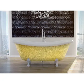 Vana Volně stojící vana AMELIA Glam - zlatá - GLAM 01 - zlatá, Chromové, 190 × 77 cm (VANALI190CG1) HOPA