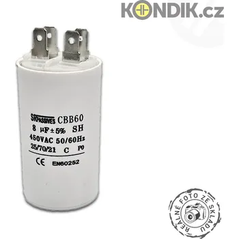Kondenzátor Kondenzátor rozběhový 8uF 450V CBB60A