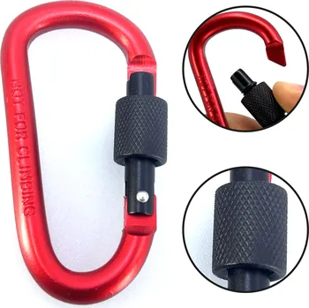 Jištění SVX Hliníková karabina s pojistkou - červená