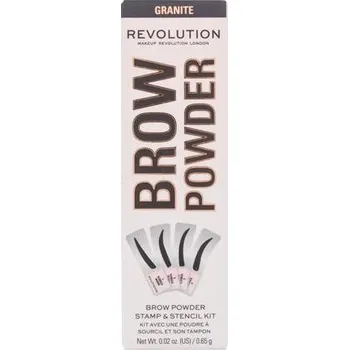Umělé řasy Makeup Revolution Brow Powder Stamp & Stencil - Pudr na obočí se šablonami 0,65 g - Ash Brown