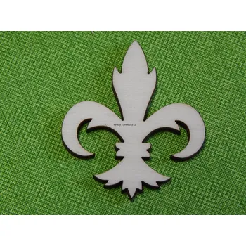 Dřevěná hračka Dřevěný výřez z překližky, ORNAMENT-LILIE č.3, 4x3,4cm, 1ks