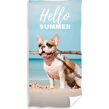 CARBOTEX Bavlněná osuška 70/140cm PSÍK NA PLÁŽI, TNL214012