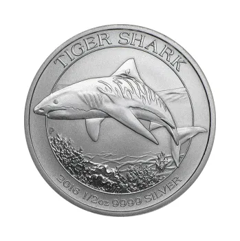 1/2 unce stříbrná mince Austrálie tygr Shark - tygrhai - 2016