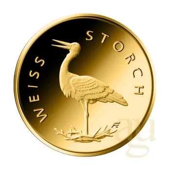 20 Euro zlatá mince Heimische Vögel - Weißstorch 2020 (F)