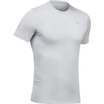 Pánské tričko QUECHUA Pánské turistické tričko MH 100 M ŠEDÁ