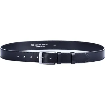 Opasek Kožený pánský černý opasek 35-1-60 90 cm