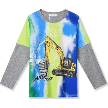 Chlapecké oblečení Chlapecké tričko dl.r. Kugo HC9308 šedé