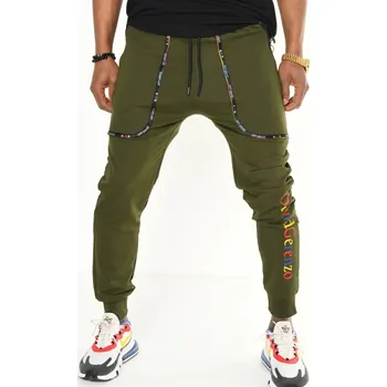 Pánské stylové tepláky DAVID Gerenzo army green, VELIKOST S