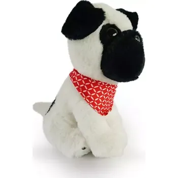 plyšák Plyšový pejsek mops 21 cm bílý