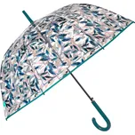 PERLETTI Dámský průhledný deštník s motivem zelených listů Perletti, 61cm, 26388