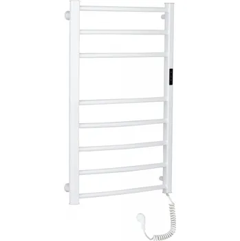 Radiátor CERANO - Elektrický sušák ručníků Luca, s displejem - 128 W - bílá lesklá - 860x550 mm