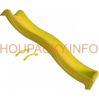 Dětské hřiště Jungle Gym skluzavka 2,65m s přípojkou na vodu a madly žlutá