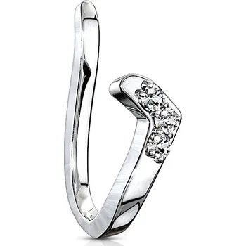 Piercing Šperky4U Falešný piercing do nosu s kamínky - klips - NF0013-C