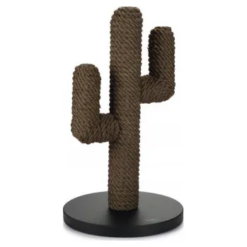 Dřevěné škrabadlo se sisálem, CACTUS, černé, 35 x 35 x 60 cm