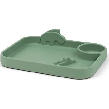 Talíř DONE BY DEER Peekaboo Dělený talíř Deer Friends Zelený