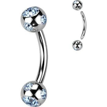 Piercing Šperky4U Piercing do obočí - kulička s kamínky - OB01093-LB