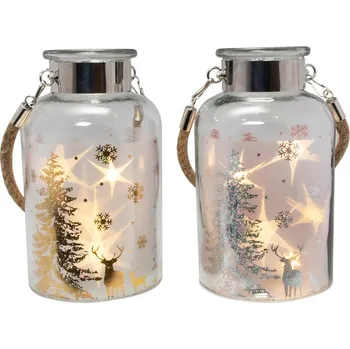 Louč SVENSKA LIVING Vánoční dekorační sklenice 5LED 18,5cm