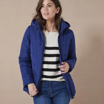 Krátká prošívaná bunda s páskem a zipem inkoustová 46