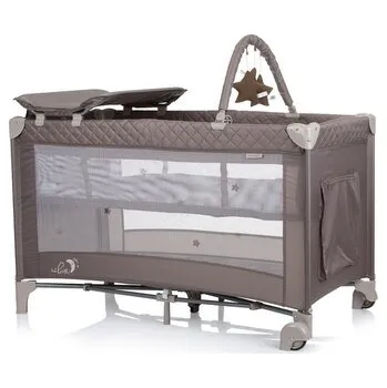 Dětská postýlka CHIPOLINO Cestovní postýlka s přebalovací podložkou Luna Macadamia