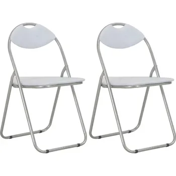 Jídelní židle Skládací jídelní židle 2 ks bílé umělá kůže IM_284408