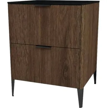 Koupelnový nábytek Midi skříňka do koupelny Devo Lotos bronzová/černá 60 x 76 x 53 cm LF-SZS2S60x76-F115